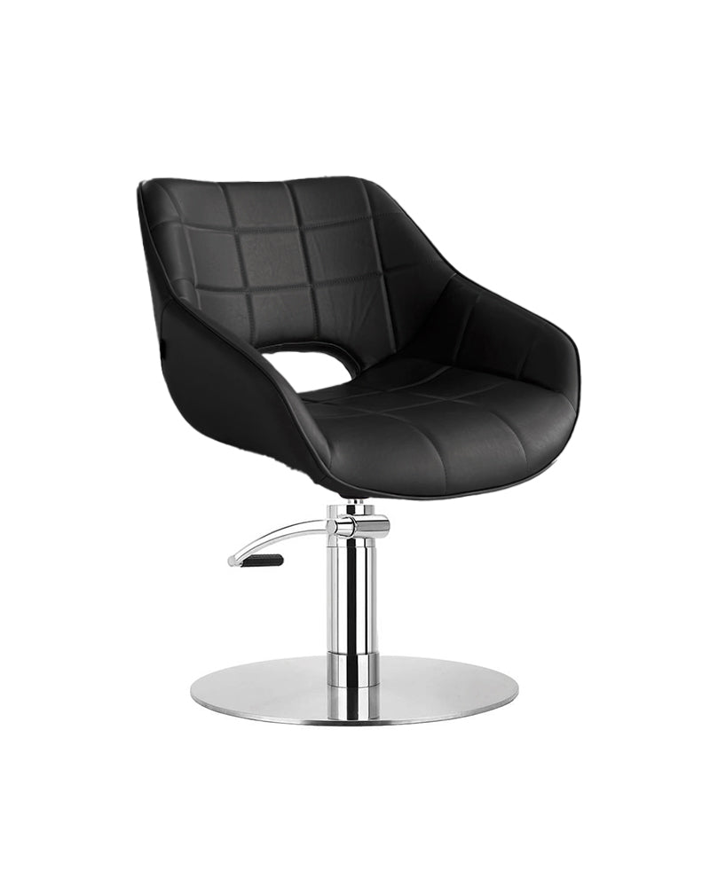 Rosie Black - Black hairdressing chair - Chrome round base