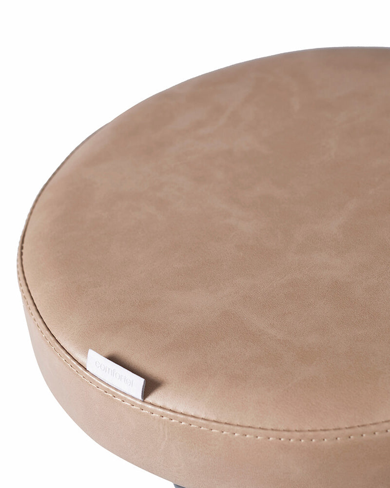 Round Blush - Vaaleanpunainen kampaajan työtuoli kromi tähtijalustalla