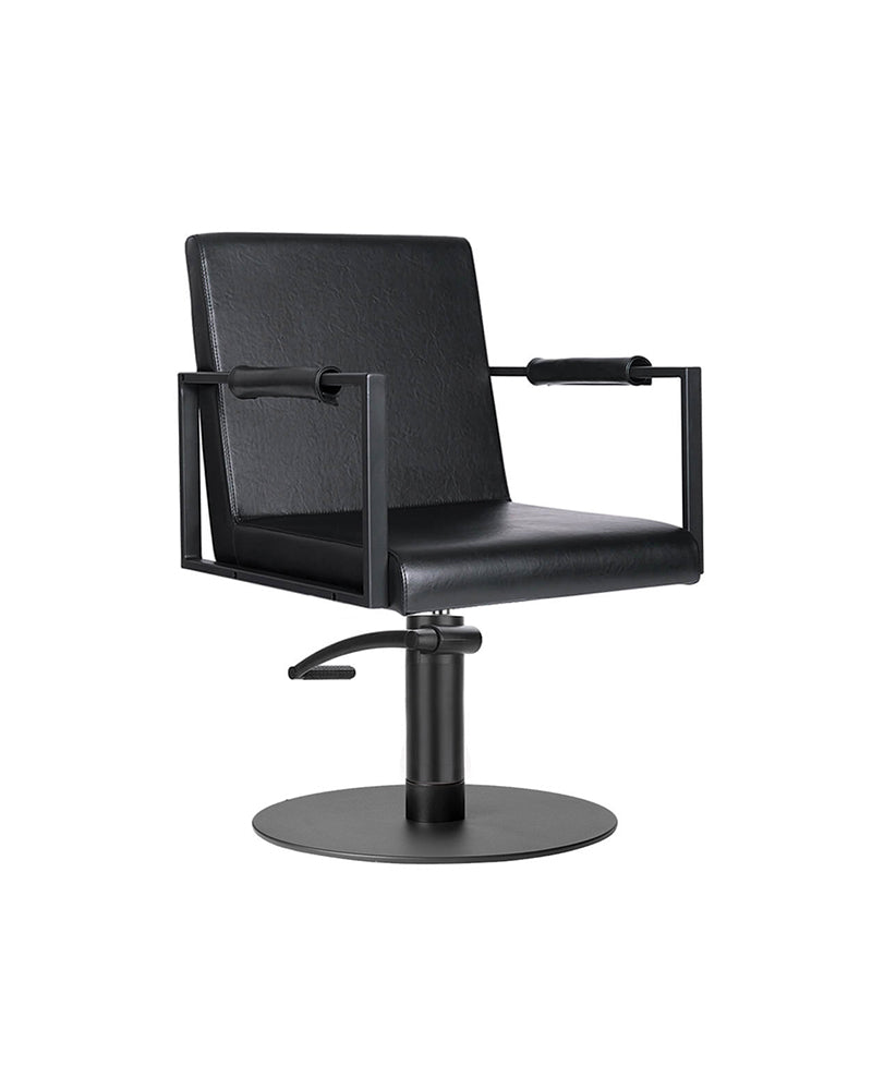 Harper - Black hairdressing chair - Black round base