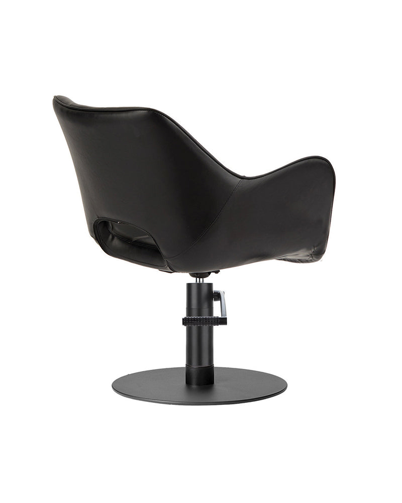 Chloe Black - Black hairdressing chair - Black round base