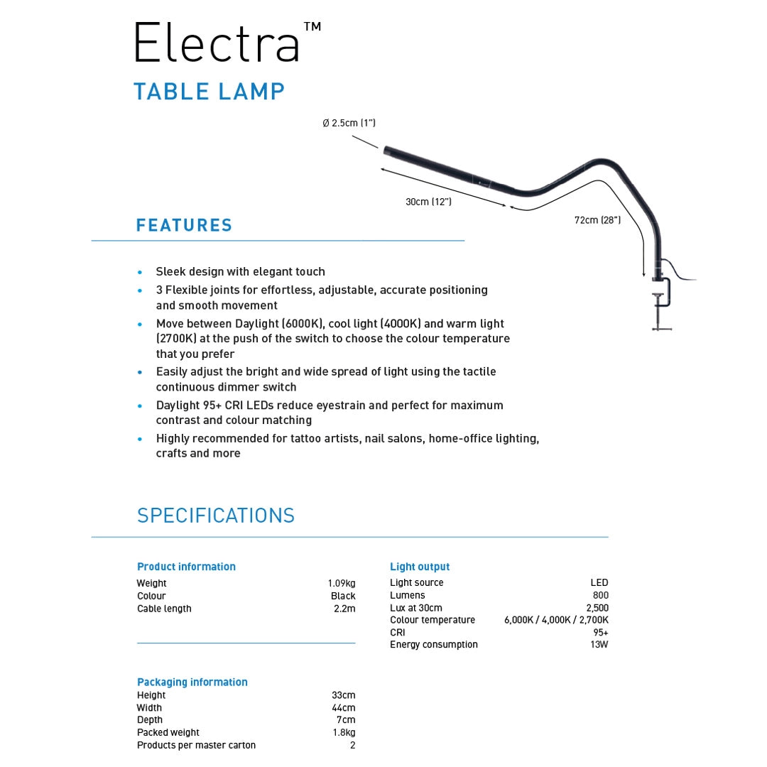 Electra beauty lamppu joustavalla varrella