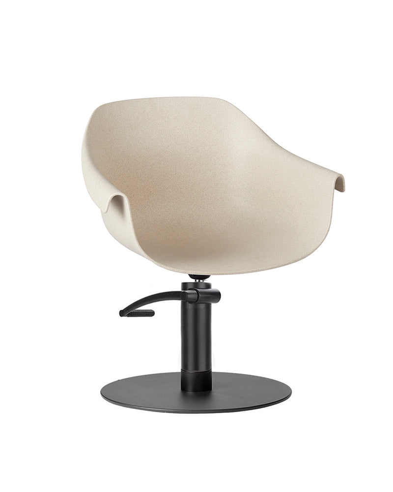 Eco - Beige hairdressing chair - Black round base