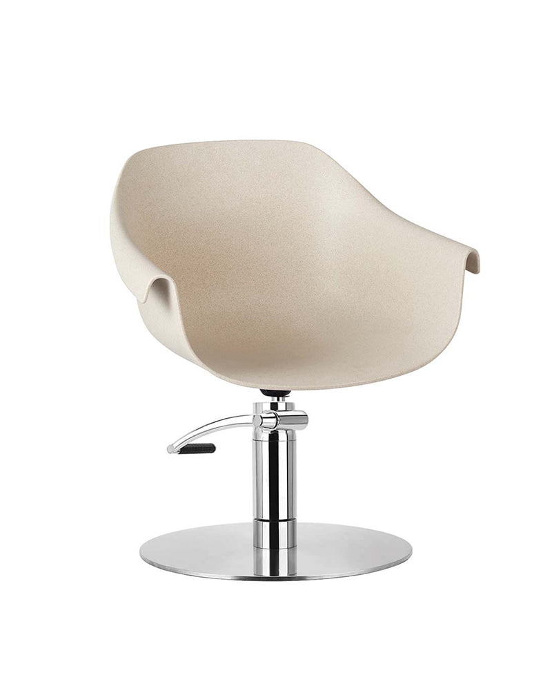 Eco - Beige hairdressing chair - Chrome round base