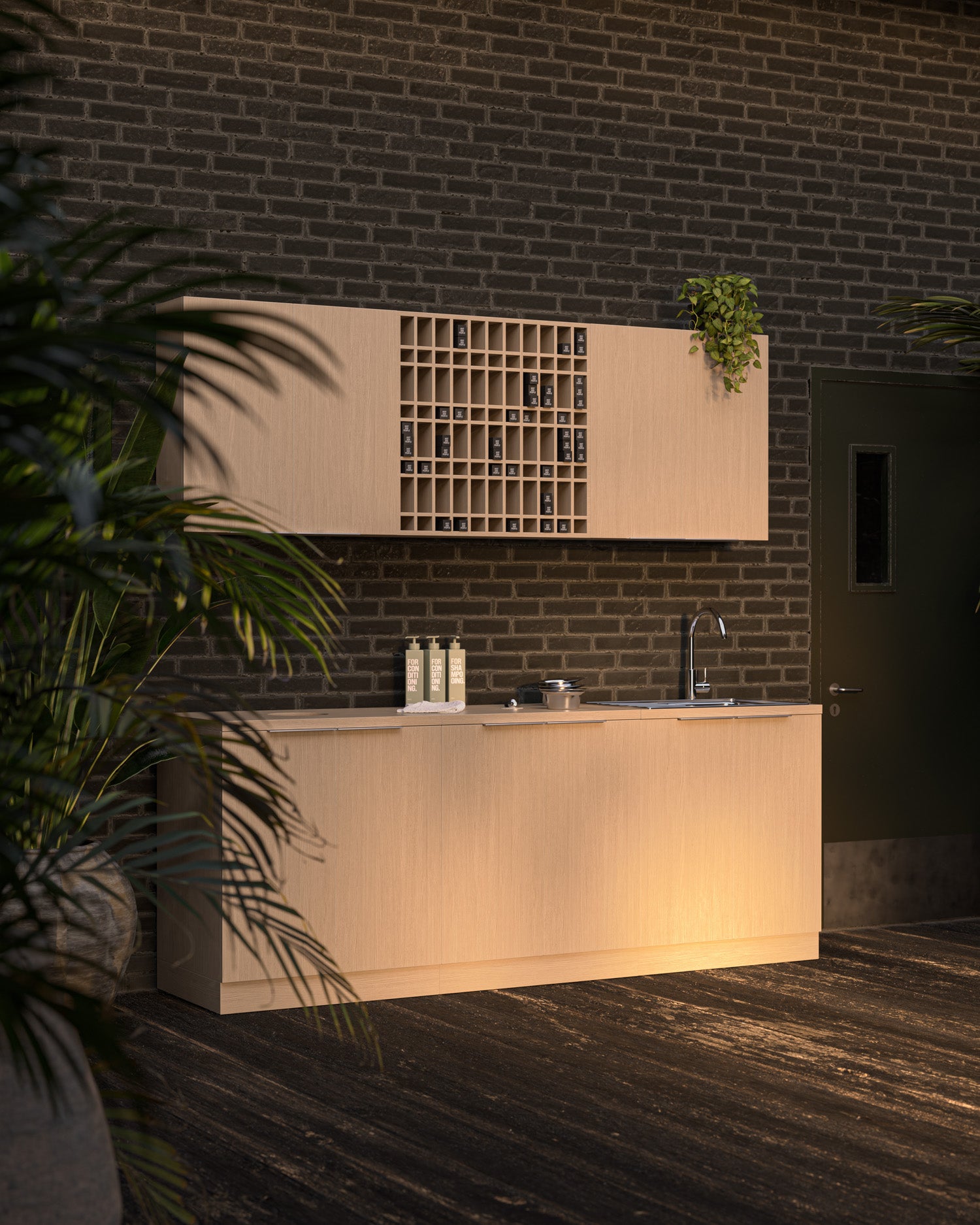 Colorbar hylly - Seinäkaappi - Tammi-kuvio