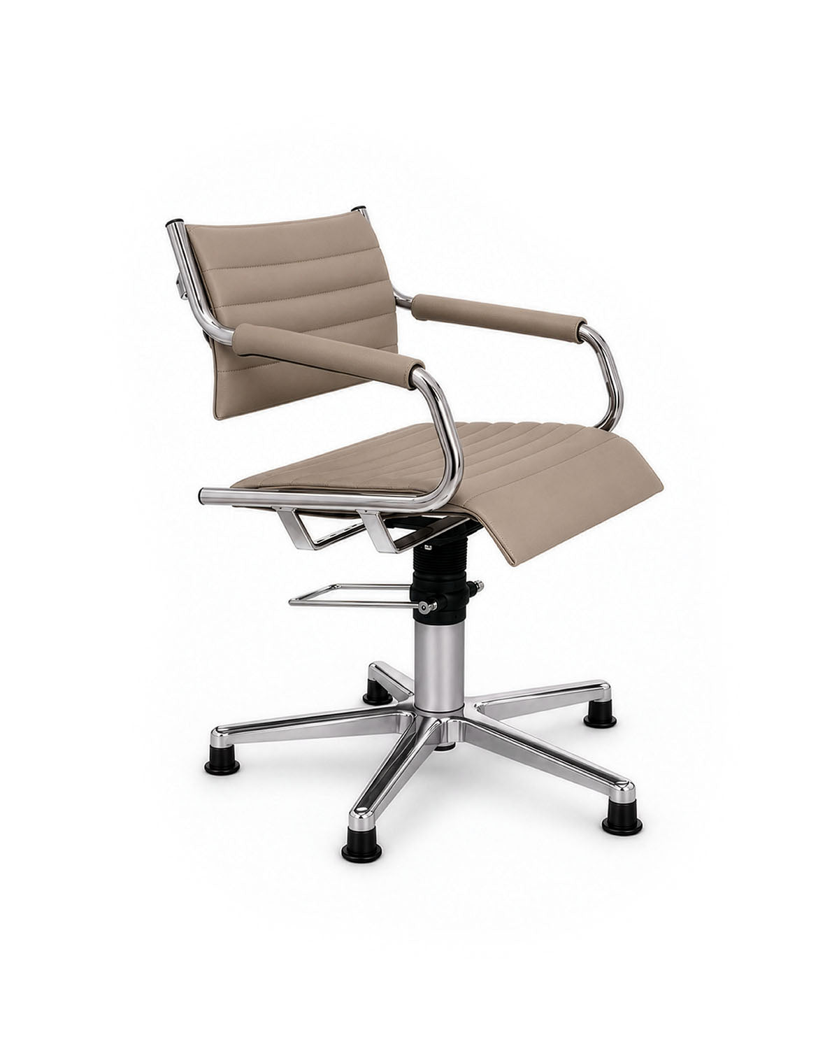 Greiner 59 - beige kampaamotuoli kromisella tähtijalustalla