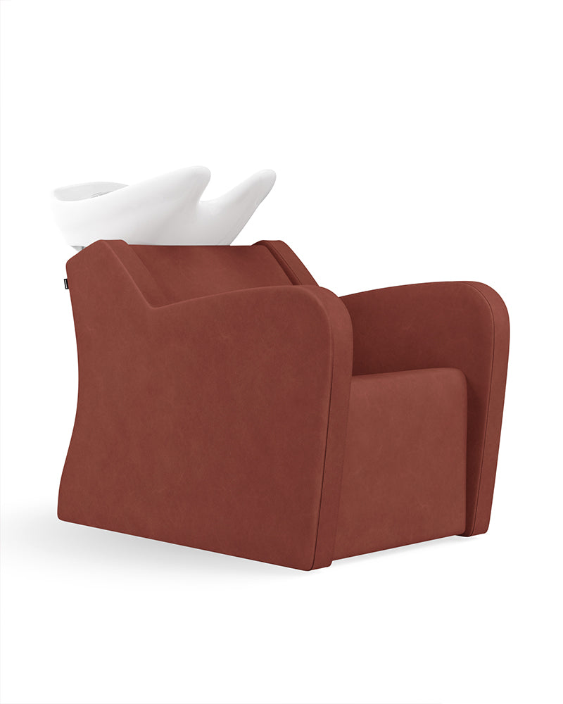 Fredda II - Brick-colored washing unit with massage with white basin