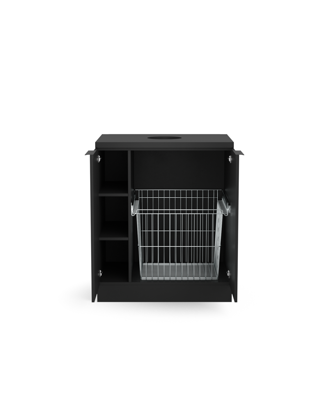 Colorbar towel basket - Washing cabinet in black - Matte black
