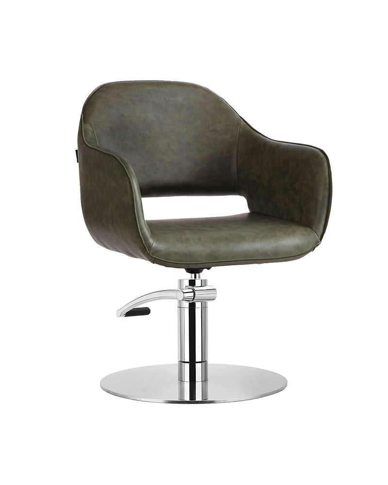 Meadow Sage - Green styling chair with chrome round base