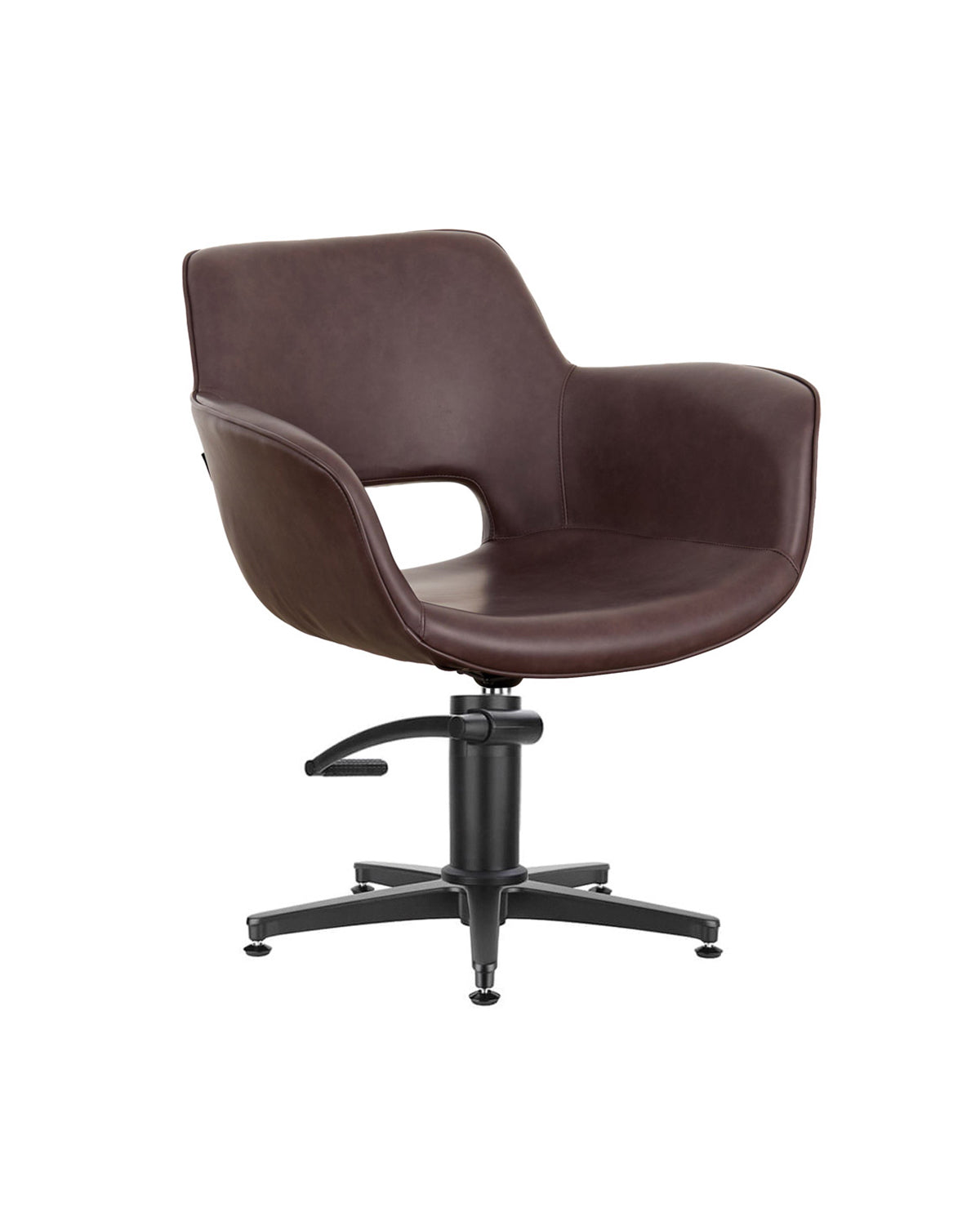 Milo Merlot - Brown styling chair with black cross base