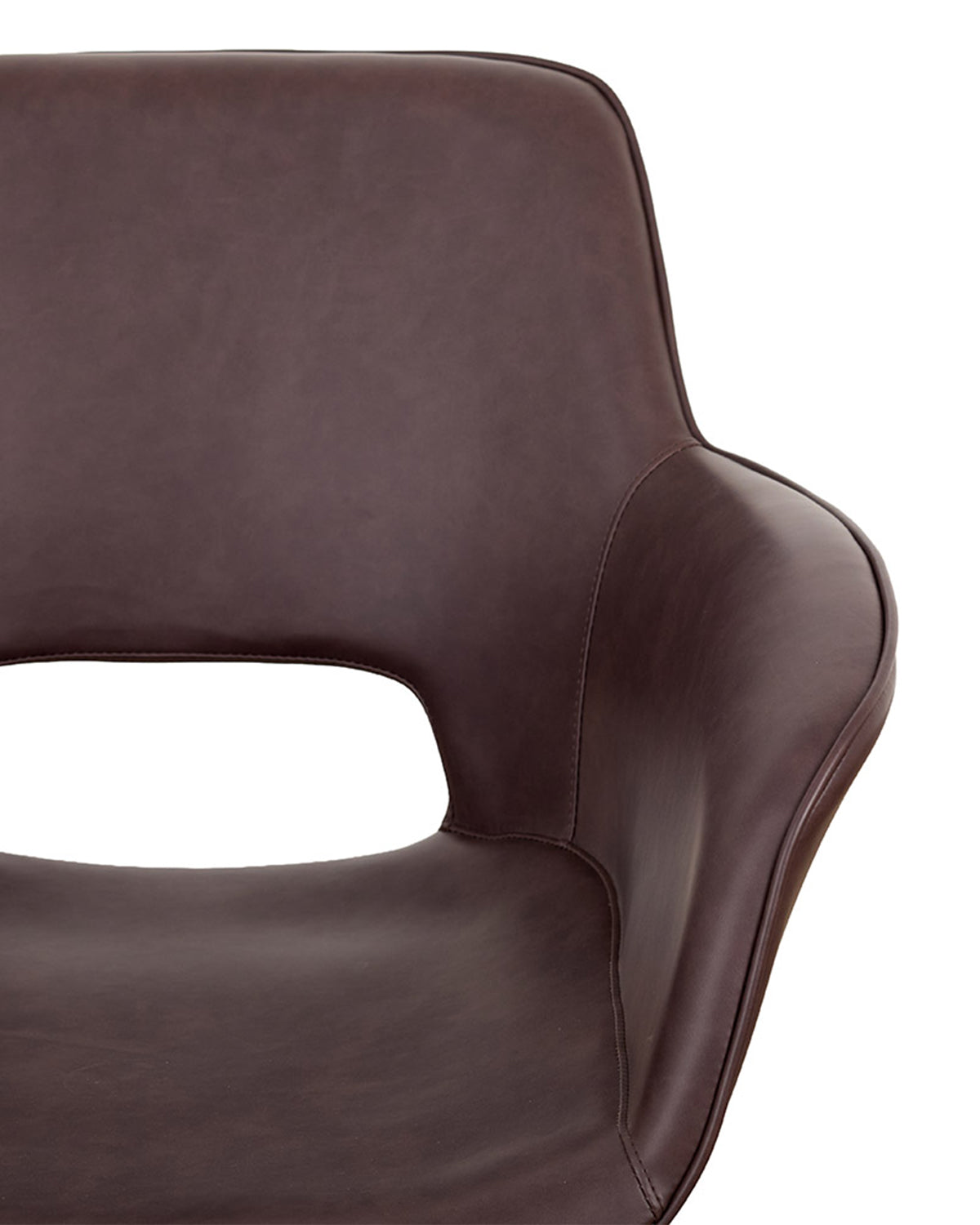 Milo Merlot - Brown styling chair with black round base