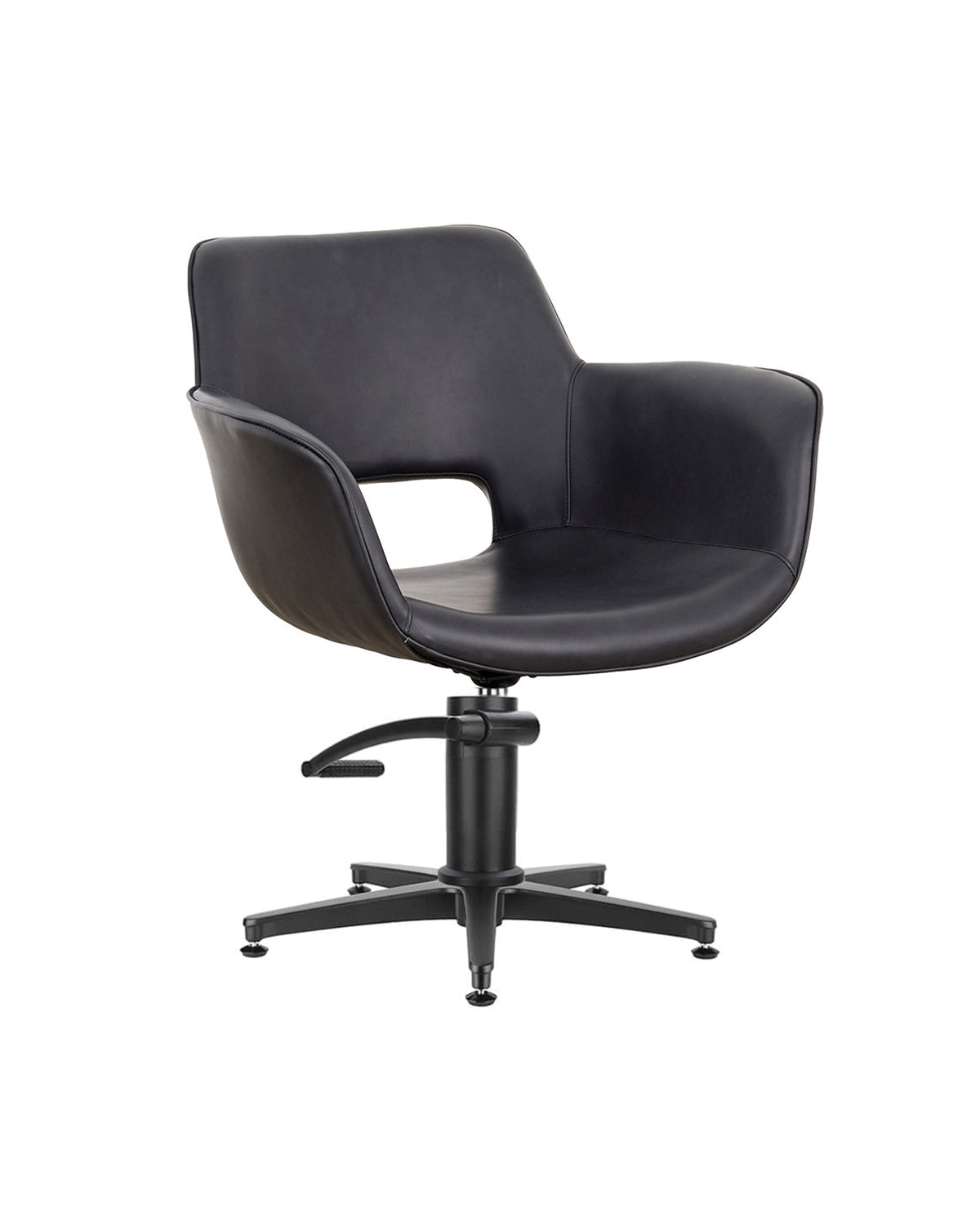 Milo Midnight - Gray styling chair with black cross base