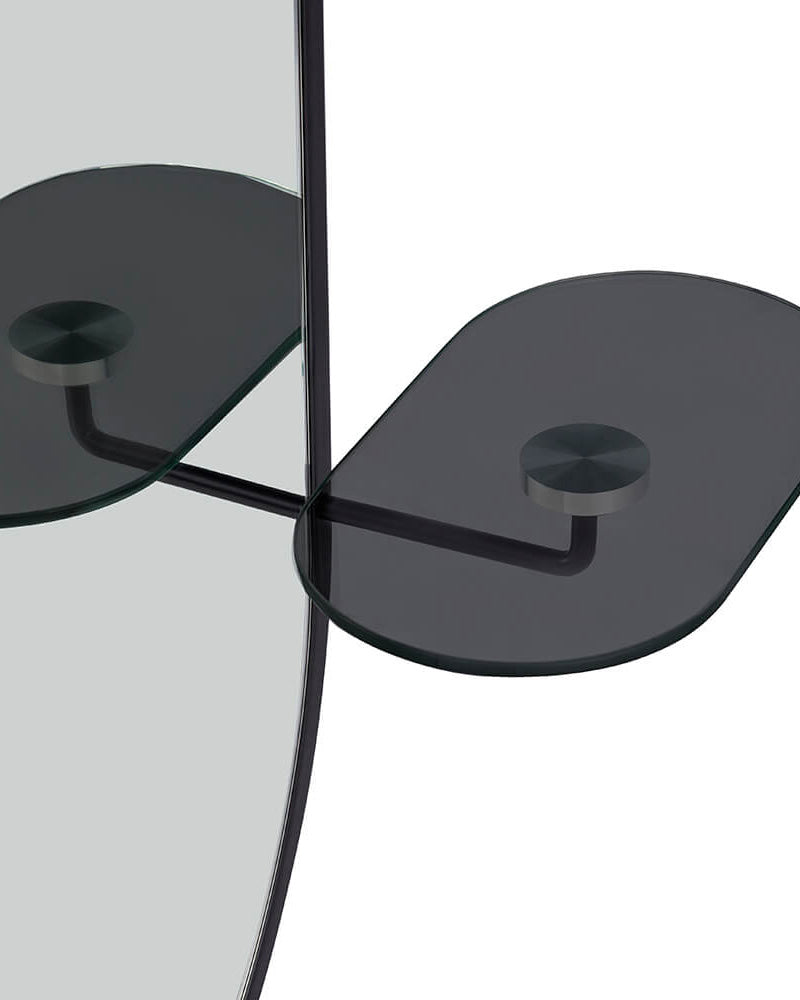 Onyx oval - Salonkipeili - Musta lasihylly