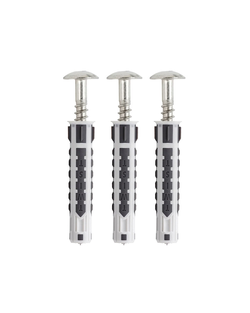 Metalliruuvit + tulpat 3 kpl