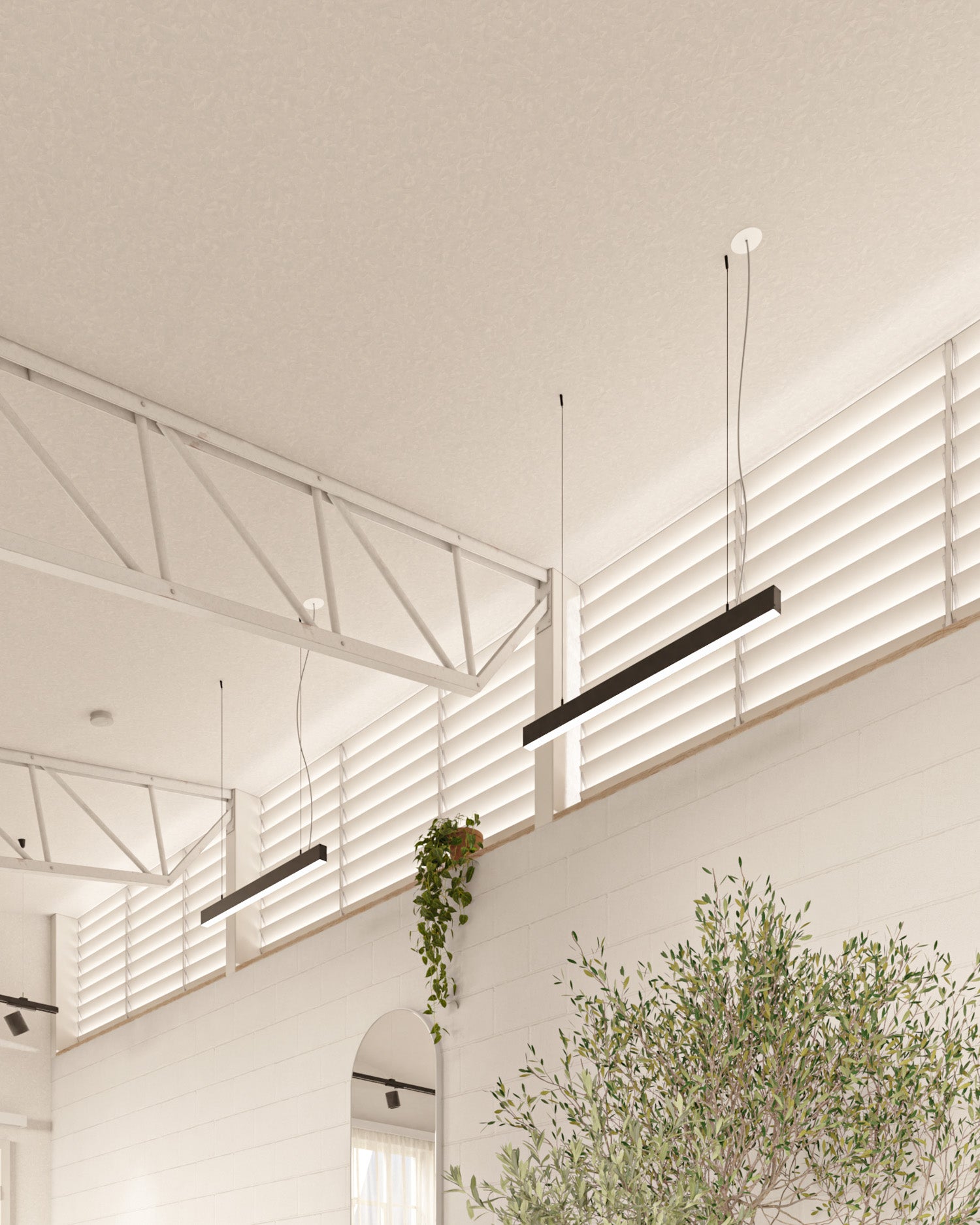 Sunbeam LED - Black hairdresser light in steel wire