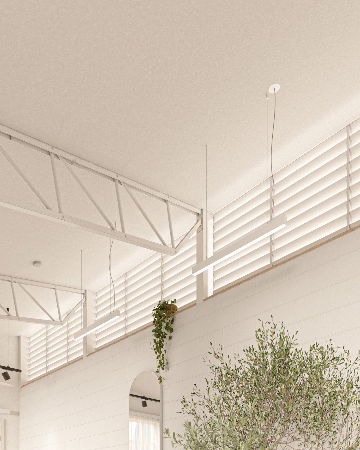 Sunbeam LED - White hairdresser light in steel wire