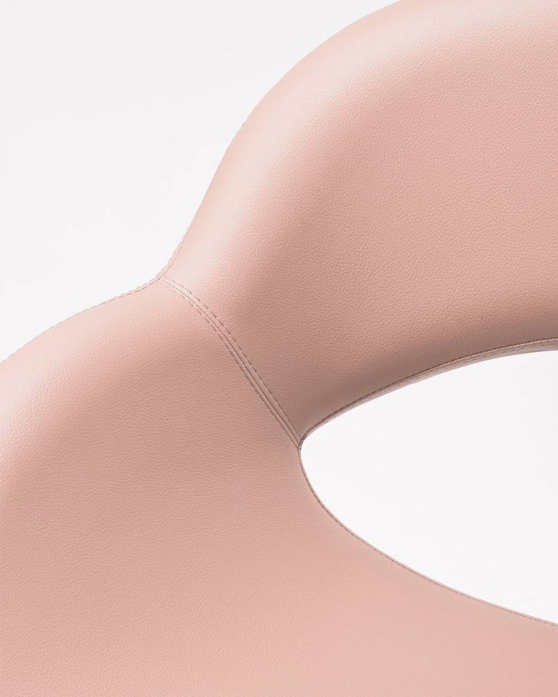 Thea - Pinkki kampaamotuoli pinkillä pyöreällä jalustalla