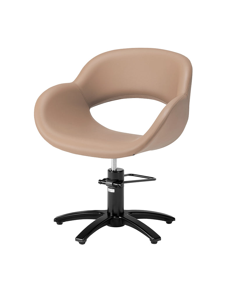 Thea - Beige kampaamotuoli mustalla tähtijalustalla