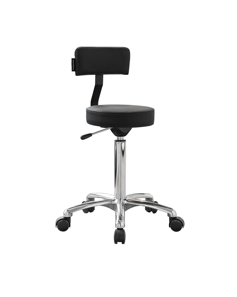 Rolio - salon stool with backrest
