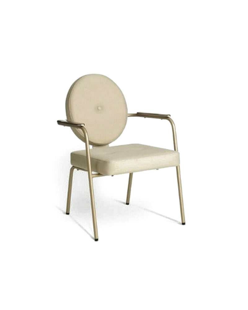 Shiki - Beige odotustuoli - Samppanjanväriset jalat