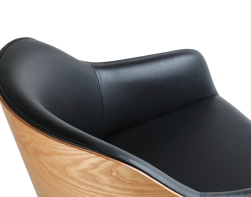 Stockholm - Black hairdressing chair - Back in ash wood - Black cross base