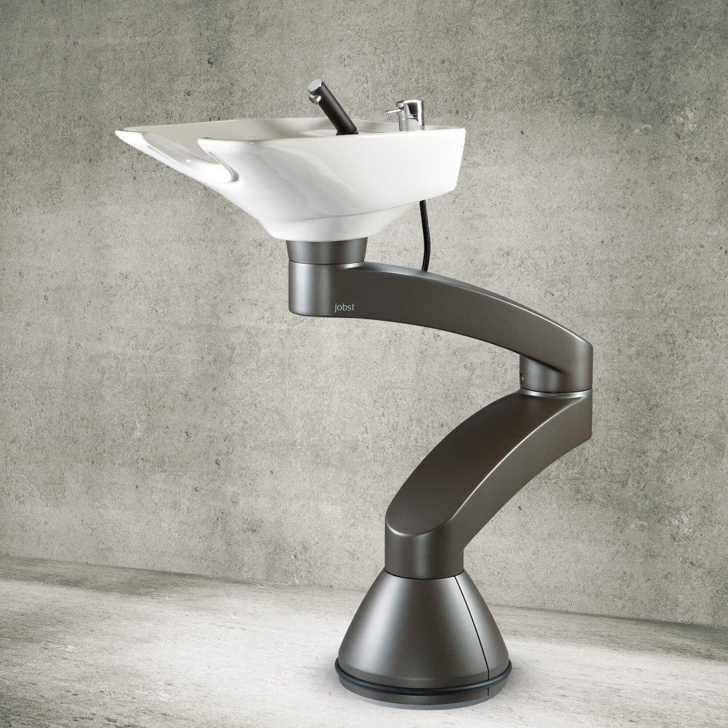 Contura swing PLUS - Dark gray freestanding basin - White bowl